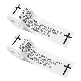 Eaureum 2Pcs Christian Cross Athletic Tape 2IN X 23FT Cotton Zinc Oxied White Sports Tape Athletic for Tennis Baseball, Religious Bible Verse Gymnastics Wrist Tape Christian Gifts for Men Women