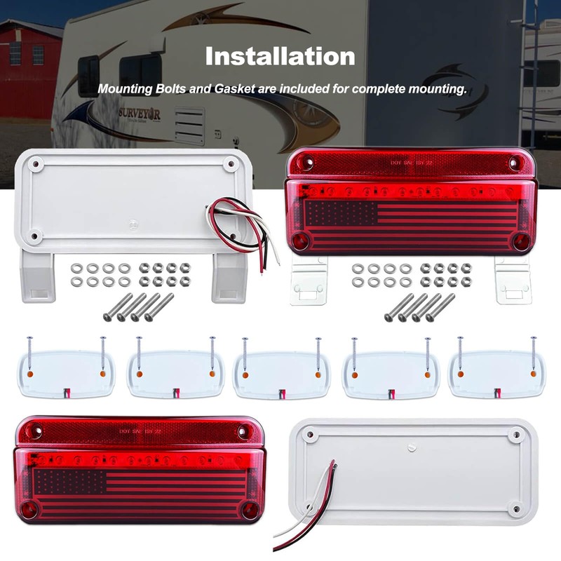 XtraGlow Camper RV Tail Lights Trailer LED Stop Turn Brake