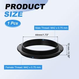PATIKIL Telescope Adapter M54x0.75mm Male to M48x0.75mm Female Screw Aluminum Alloy Lens Step Up Ring for Camera Telescope Binoculars Black 10mm