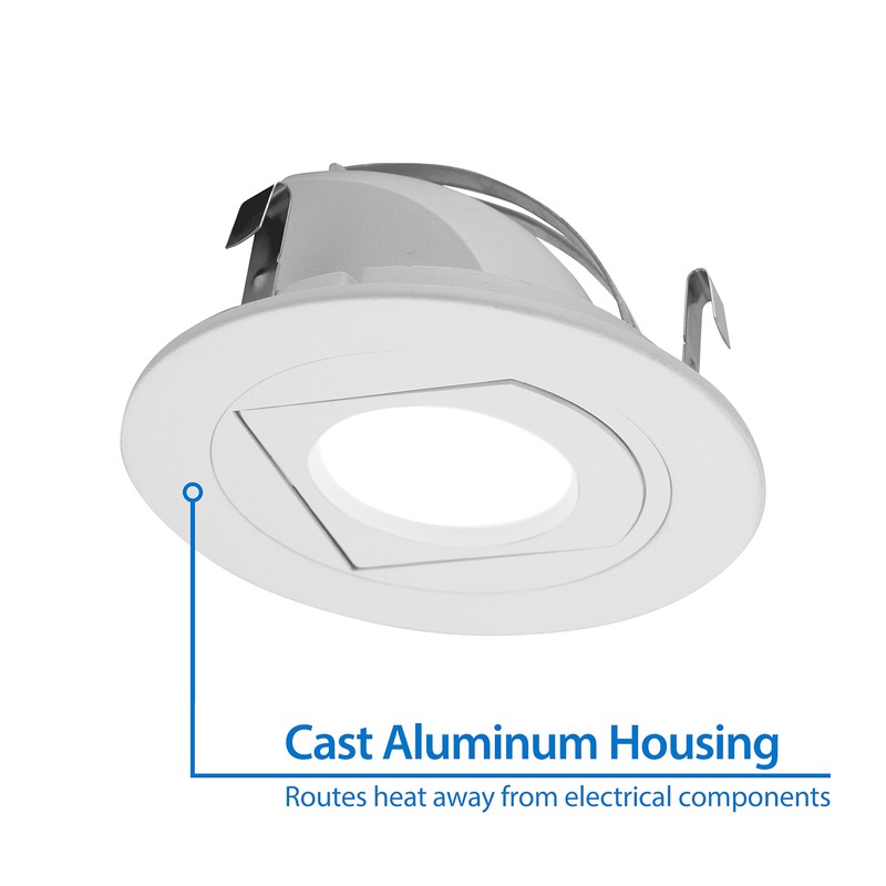 NICOR Lighting DLR4-R-10-120-2K-WH 4 in. White LED Recessed Retrofit Adjustable