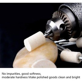 100Pcs Felt Polishing Wheels, Wool Buffing Pads, Grinding Head Wheel Tool Kit for Rotary Tool With 1/8 Inch Shank for Glass and Jewelry