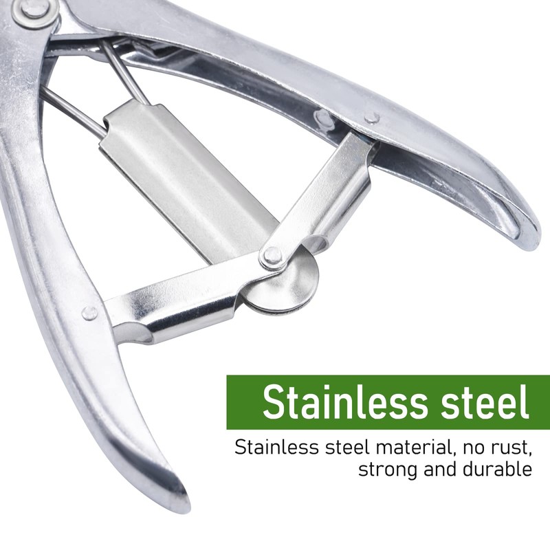 Stainless Steel Castration Tongs with 200 Rubber Rings, Flexible Castration