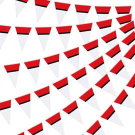 Oudain 6 Pieces 59 ft Cartoon Animation Party Decorations Pennant Banners Red Black and White Pennant Birthday Party Supplies Triangle Flag Garland