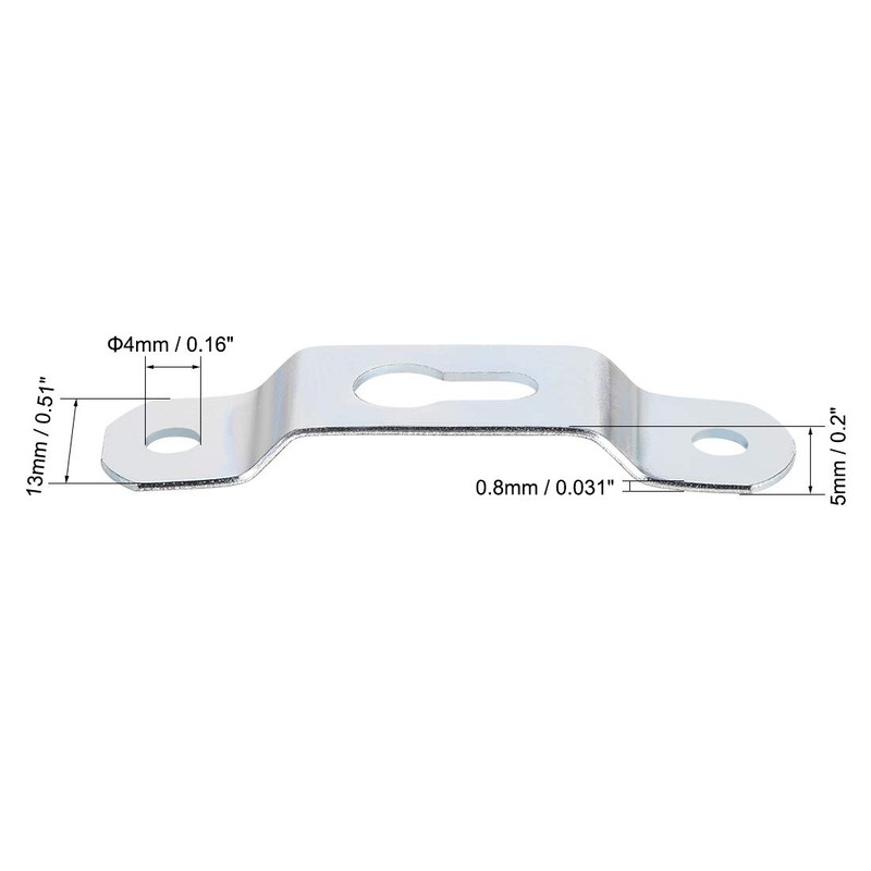 sourcing map Keyhole Hanging Plate, 49mm x 13mm Single Hole
