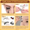 Ciglia finte magnetiche naturali, ciglia finte magnetiche riutilizzabili con applicatore,