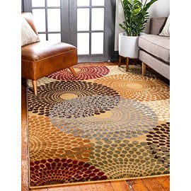Unique Loom Barista Collection Area Rug - Java (10' x 13' 1" Rectangle, Beige/Black)