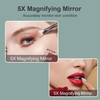 6.5" Clip-On Magnifying Vanity Mirror - 5X Magnification, USB Rechargeable,