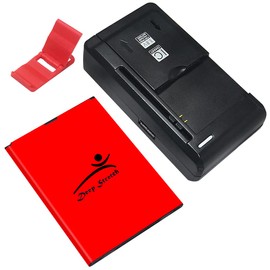 Long Life Displaceable Li_ion Thick Density 3800mAh Battery Universal Office Dock USB/AC Charger Folding Bracket Compatible with LG Stylo 2 Plus MS550