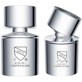 Waternymph - Aireador de llave certificado NSF, certificado CUPC, aireador giratorio de 360° para fregadero de cocina, cabezal de llave de 2 flujos de doble función, pieza de repuesto de llave de rosca hembra de 55/64 pulgadas, cromo