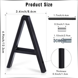 5 Inch Floating House Number A, VONDERSO Black Metal Modern Outdoor Address Sign for Yard Street and Mailbox, Zinc Alloy Solid Address Numbers and Letters with Exquisite Drawing Process