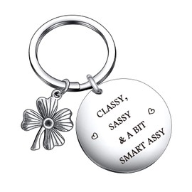 De&ai Positive jewelry Positive keychain women Inspirational gift Motivational gift for siser Inspirational keychain Inspirational keyring Motivational keyring a bit smart assy keychain