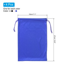 [PATIKIL] Ski Goggles Bag 4pcs Micro Fiber Snow Goggles Case Cover Soft Storage Sleeve Drawstring Pouch for Sunglasses Glasses Glasses Camera Lens Black Gray White Blue