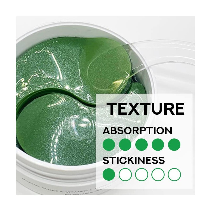Parches para ojos de hidrogel de retinol y colágeno, Verde