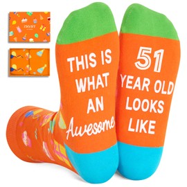 Zmart 51st Birthday Gifts Ideas for Women - Socks for 51 Year Olds, Best Gifts for 51 Year Old Woman Man, 51st Birthday Gifts for Her Him