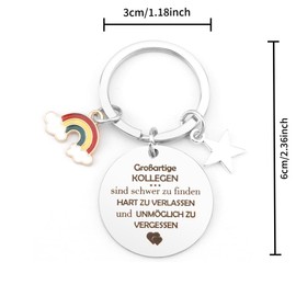 Colleague Gift Keyring Colleague Farewell Gift Job Change Best Colleague Gift Birthday Gifts for Farewell Colleague Favourite Colleague Gift Colleague Christmas Colleague, silver, M
