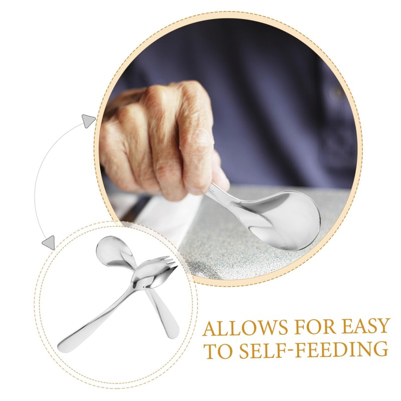 CAXUSD Elderly Flatware Supplies Set - Specialized Angled Spoons and