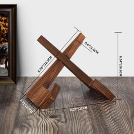 ANBEEISS Plate Stand Stand, Wooden Plate Holder, 8.78 Inch Book Stand Wood, Plate Holder Display Stand, Book Stand, Cookbook Holder, Wooden Plate Stand for Art Books Picture Plate Holder