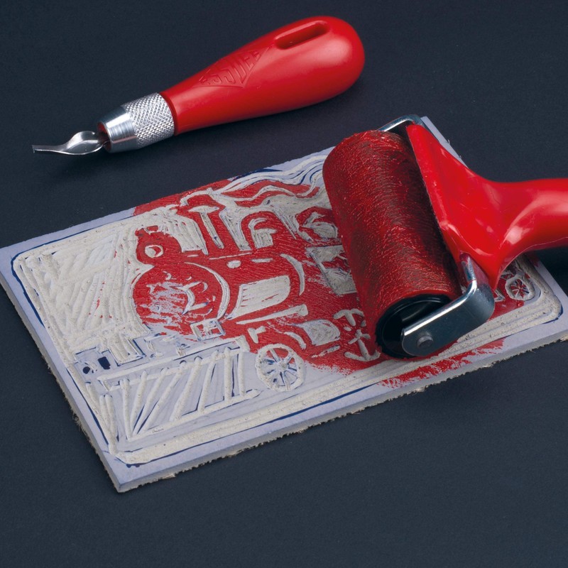 Essdee Ink Roller/Brayer 100 mm, Red, 100mm