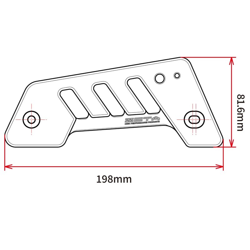 ZETA RACING MONKEY125 (JB02/JB03) Heel Guard, Black, Contact Prevention, High