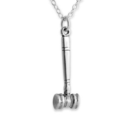 AZAGGI 925 Sterling Silver Judges Gavel Charm Pendant