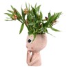 Head Planter Resin Unique Succulent Flower Pot Open Eyed Alien