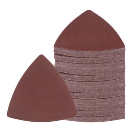 Kozelo 120 Stück Mausschleifer Detail Schleifpapier - [320 Körnung, 3-1/8"] Dreieckige Klettverschluss Schleifpads für Holzmöbel Polieren | Aluminiumoxid Schleifpapier