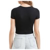 SweatyRocks Women's Basic Short Sleeve Scoop Neck Crop Top Black