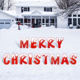 Decorniqu Christmas Yard Decorations Outdoor 14 Pieces Merry Christmas Yard Signs with Stakes 16" Large Letter Yard Display Set