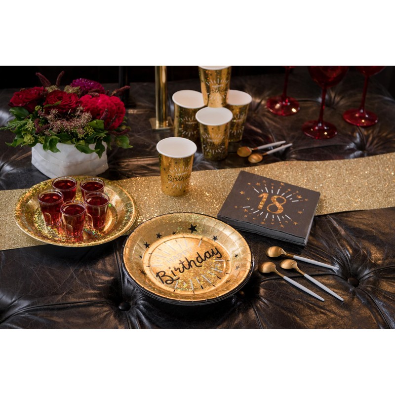 Santex Gold Sparkling BLACK age 50 Napkins