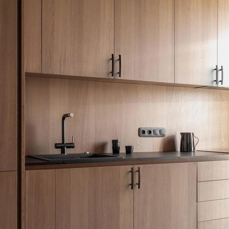 HESTIA HARDWARE 3 Pack - Black Solid Curved Bar Pull