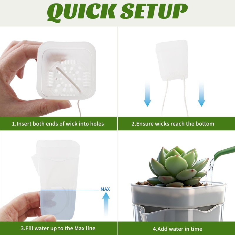Warmoor 20 Pack 2 Inch Mini Self Watering Pots for