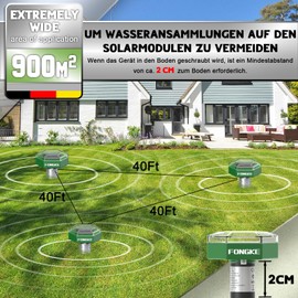 Mole Repeller Vole Repeller, Pack of 2 Vole Shot Traps, Solar Ultrasonic Mice Repel with Extreme Effective Radius, Mole Repeller Chasing Voles & Mole