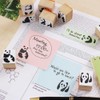 Cute Panda, Animal, Stylish, Stamp, Wooden Rubber Stamp Set, Funny