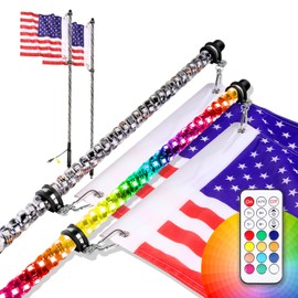 LTEODCHEW 2 PCS 5FT RGB LED Whip Lights, UTV RGB Whips Light Pair Chasing/Dancing Antenna Light 360° Spiral Whip Lights for SXS 4X4 Ploaris RZR Ranger X3 Commander YXZ1000R