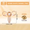 WANDIC 10 Pcs Womb Shape Enamel Pins, Golden Uterus Ovary