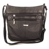 Black Genuine Real Leather Ladies Medium Handbag Shoulder Bag Long