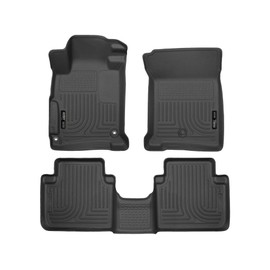 Husky Liners Weatherbeater Floor Mats | Fits 2013 - 2017 Honda Accord Sedan | Front & 2nd Row, 3-pc Black - 98481