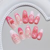 24 Pcs French Tip Press on Nails Short Almond Nail