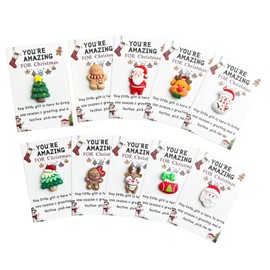 2026 New Christmas Pocket Hugs Gifts, Include 10Pcs Mini Resin Santa Snowman with Heartwarming Cards, Pocket Emotional Hug for Christmas Gifts