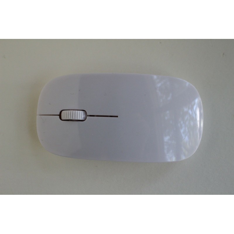 Unbranded/Generic Computer Mouse Wireless Scroll Wheel White, Red LED USB