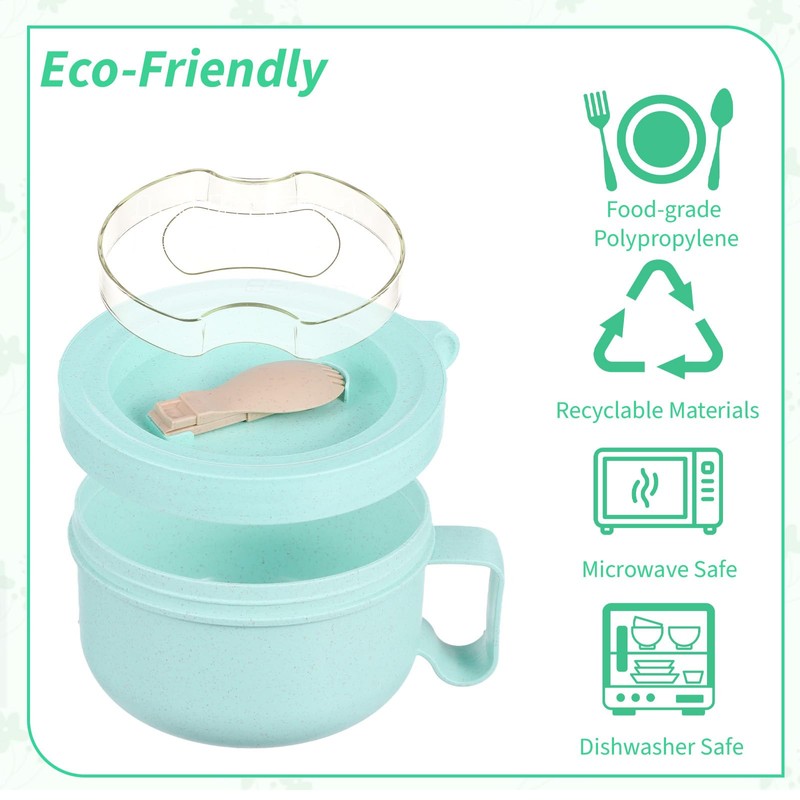 4 Pcs Microwave Ramen Bowl Microwavable Instant Soup Cups with