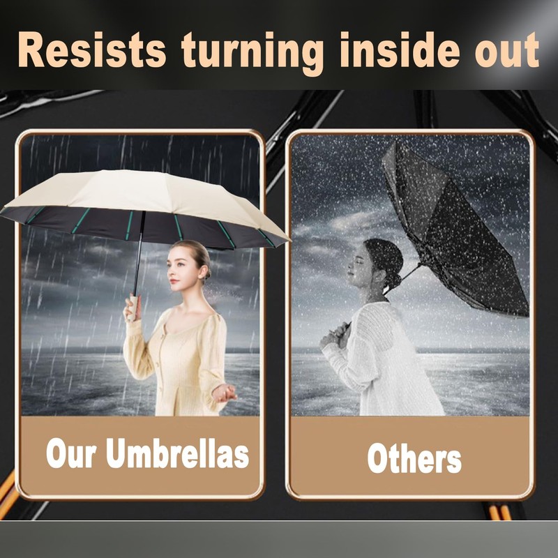 YUNYU Umbrella Windproof Strong, 12 Ribs Auto Open & Close