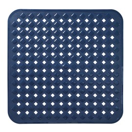 Yimobra Shower Bathtub Mat Non Slip, Bath Mats for Tub, Stall Mat with Drain Holes Suction Cups, Machine Washable, BPA, Latex,Phthalate Free, 21 x 21 Inches, Navy Blue