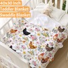 Shishiimo Chicken Flowers Blanket-Chicken Gift for Kids Men Women-Soft Flannel