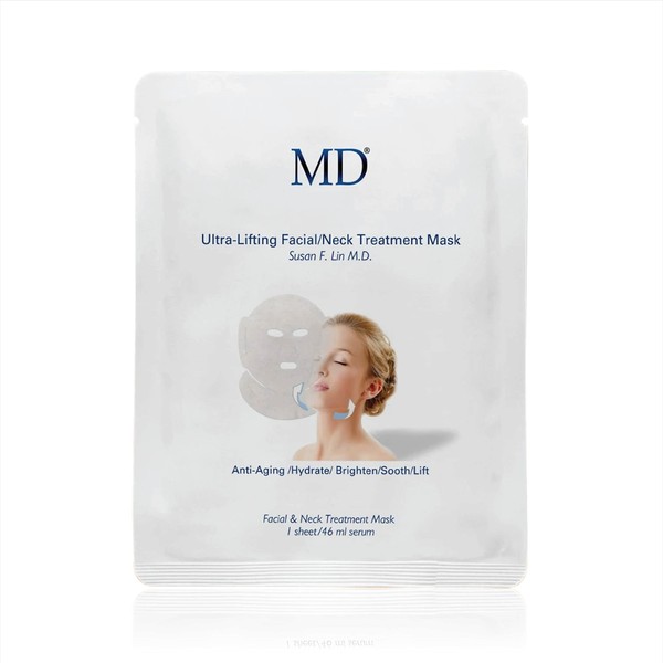 MD Ultra Lifting Mask for Face & Neck- AntiAging Double Chin Reducer - Hydrating Face Slimming Mask - Fast Acting Serum Sheet Mask for Contouring Tightening -Anti Wrinkle Treatment for All Skin Types