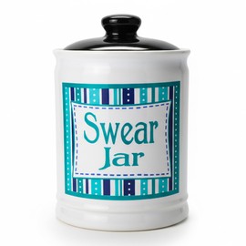 Cottage Creek Ceramic Swear Jar | 6-Inch Swearing Jar Piggy Bank | Unique Desk Decor for Home, Office, & Kitchen Counter | Perfect for Birthday, White Elephant for Men & Women