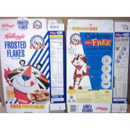 Kellogg's 1996 90 years Kellogg's Frosted Flakes Cereal Box unused shaped Flat oc126