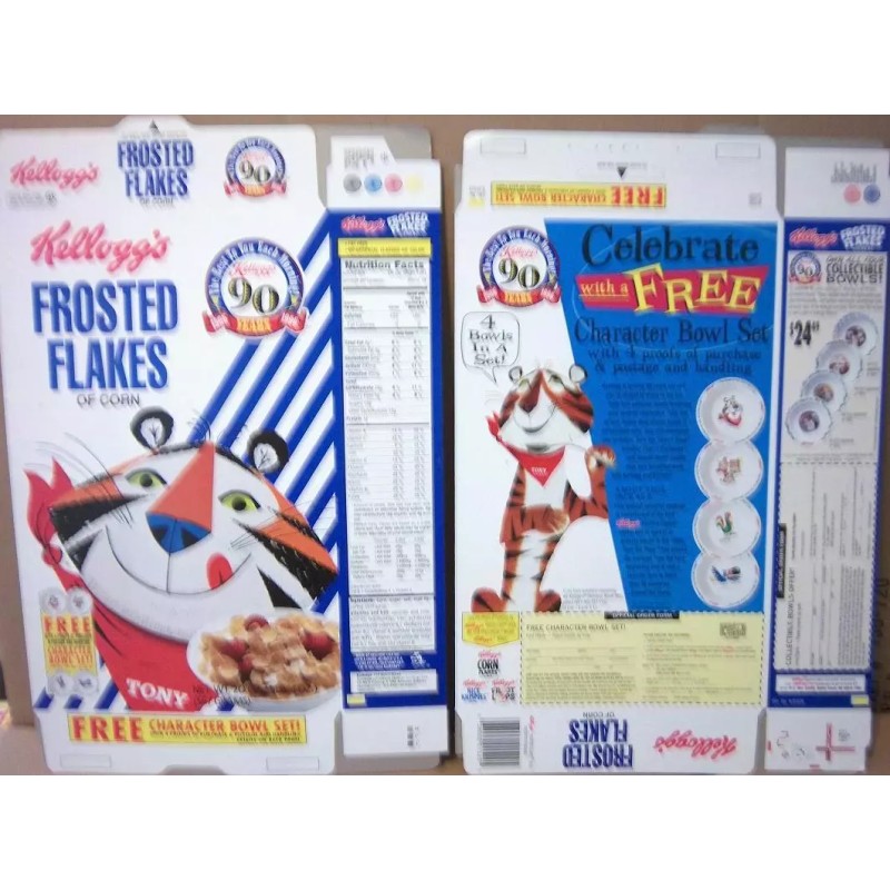 Kellogg's 1996 90 years Kellogg's Frosted Flakes Cereal Box unused