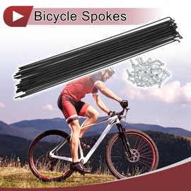 X AUTOHAUX 36 Set 14G Bicycle Spokes 287mm Bike Wheel Spokes Carbon Steel Black