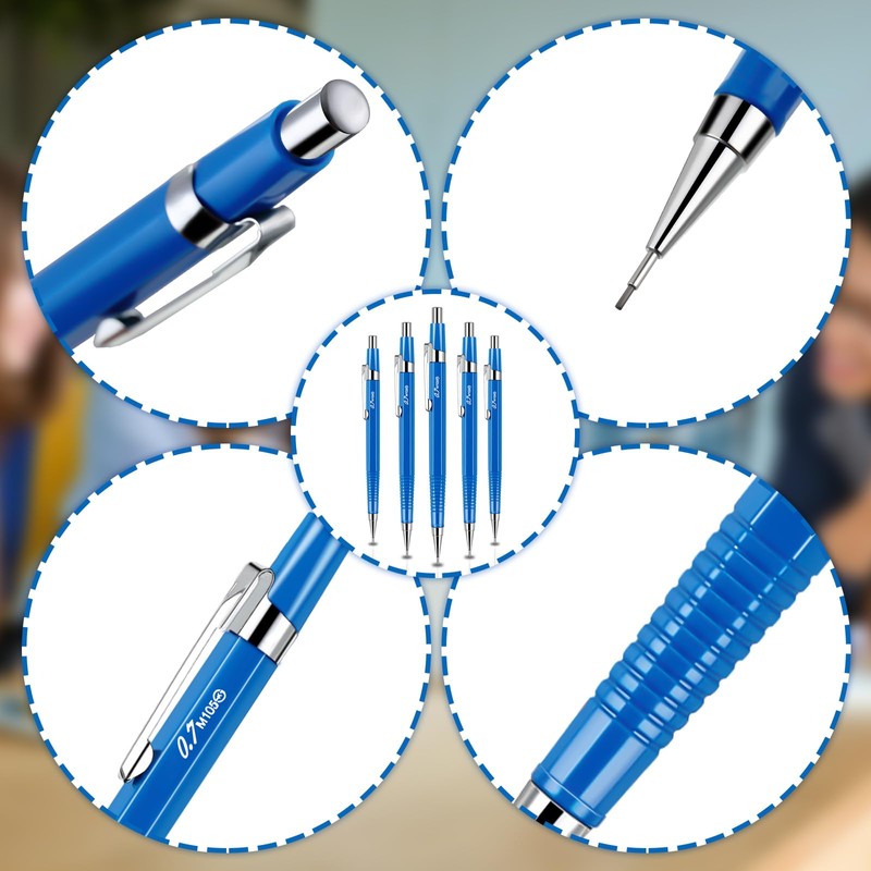 Gueevin 24 Pcs Mechanical Pencil Metal Penpoint Mechanical Pencil Retractable